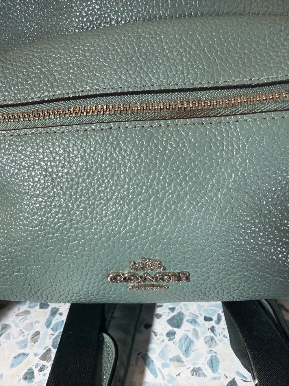 Coach Mini Charlie Backpack Pebbled Leather Seafoam Green F38263 - Picture 4 of 8
